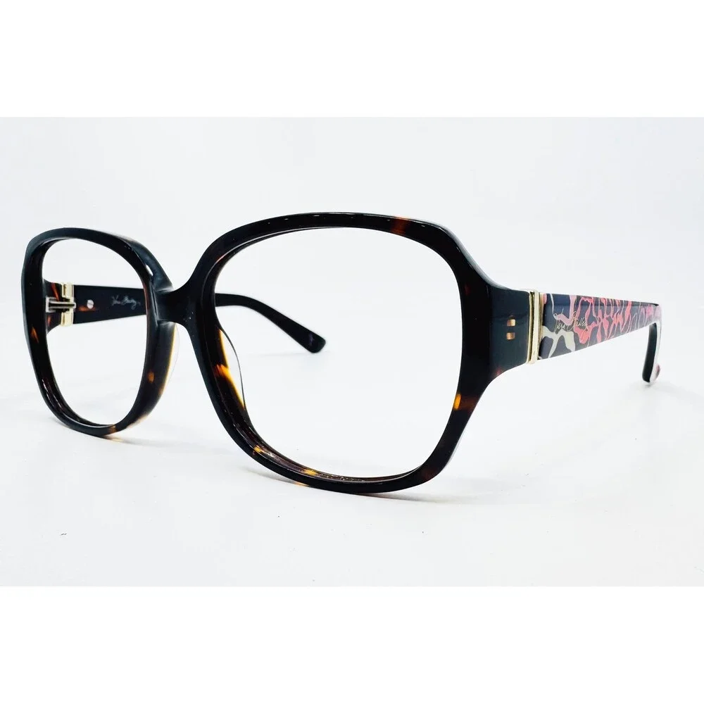 Vera Bradley Jenny Lynn Eyeglasses Womens Black Pink Katalina Floral 57-16-130